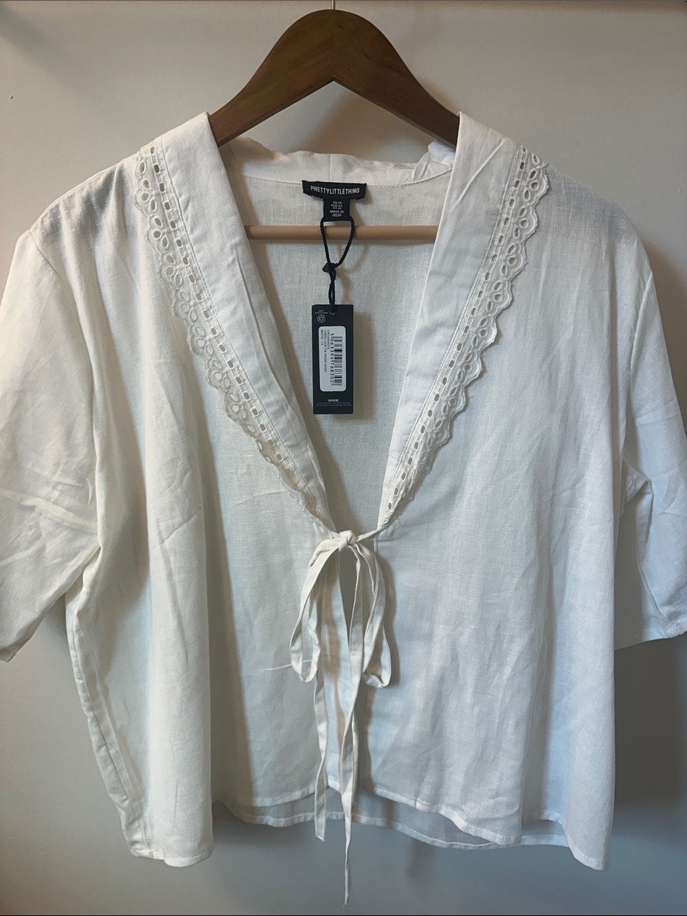 White front tie blouse